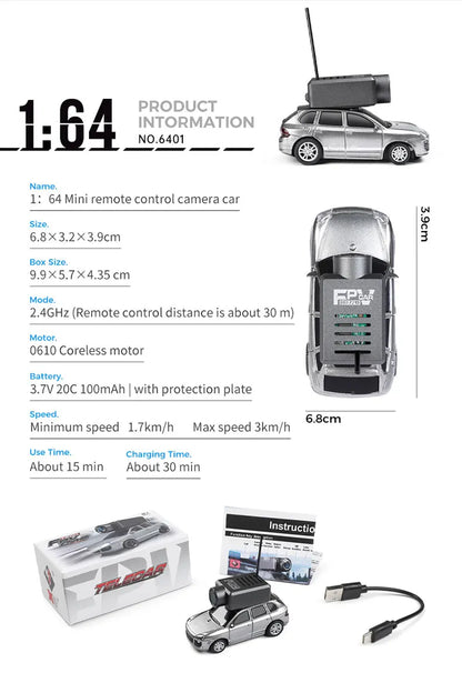 Zilveren, gele en roze 1/64 schaalmodelauto’s met zwarte camera’s en antennes op het dak, geschikt voor speelgoed- en verzamelaarsdoeleinden. Perfect 