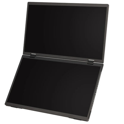 Zwart UPERFECT 15,6-inch dubbel scherm met 1080P FHD resolutie, 350 nits helderheid en 100% sRGB kleurweergave, ideaal voor gaming en creatieve werkza