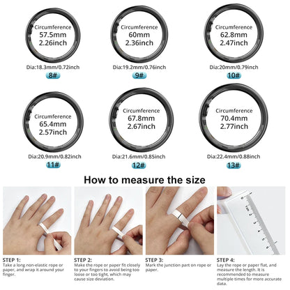 Zwart COLMi slimme ring met glanzend metaal en zichtbare LED’s, geleverd met compacte oplader. Perfect voor technologie-geïnteresseerde gebruikers die een futuristisch accessoire zoeken. - Foto 6