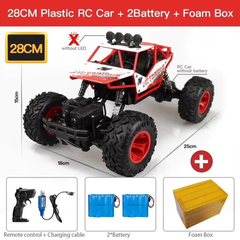 ZWN Rock climber, een zwarte 4WD RC-afstandsbediening met goudkleurige velgen en zichtbare schokdempers, geschikt voor off-road avonturen en steile he