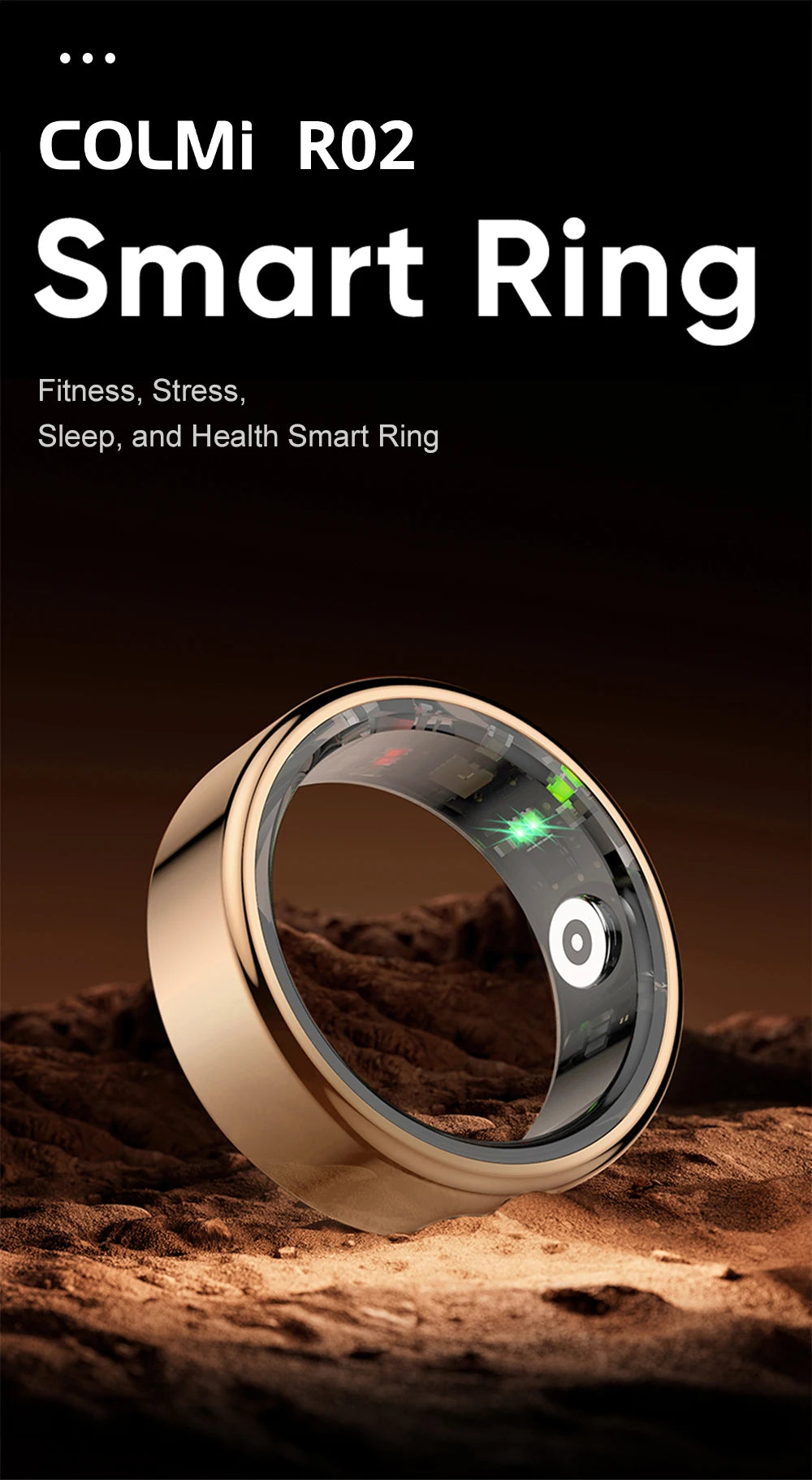 Zwart slimme ring met glanzend oppervlak en zichtbare groene LED-verlichting, voorzien van een transparante zijkant met elektronische componenten. Ideaal voor technologie-geïnteresseerde gebruikers die een slimme accessoire zoeken. - Foto 11