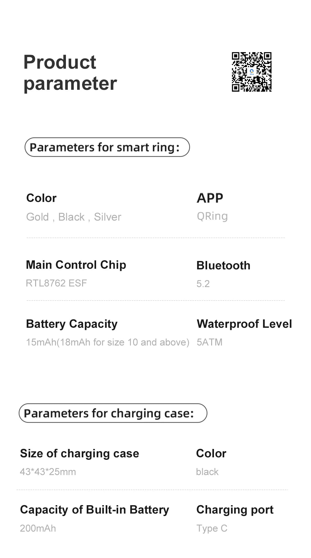 Zwart COLMi slimme ring met glanzend oppervlak en zichtbare LED’s, geleverd met een compacte oplader. Perfect voor technologie-geïnteresseerde gebruikers die een futuristisch accessoire zoeken. - Foto 21