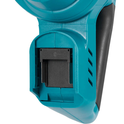 Een bladzager met blauw-zwarte afwerking en 588V batterijen, geschikt voor tuin- en bouwprojecten. Bladzager met 5 versnellingen en 180M/S luchtstroom