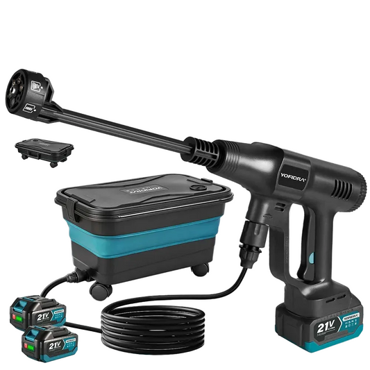 Comnox - YOFIDRA 200Bar Borstelloze Hogedruk Autowaspistool Met Emmer Elektrische Tuinspuitpistool Voor Makita 21V Accu | Krachtig, Draadloos, Lange Batterijduur | waterpistool, hogedruk, accu