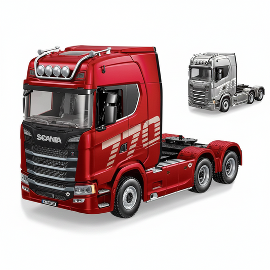 Comnox - HUINA - RC Truck 1/18 19CH 770S Scania Legering Tractor 2.4G Afstandsbediening Speelgoed – Krachtig en Realistisch – Volledig Uitgerust – 39,2 x 24,4 x 16,6 cm – Rood