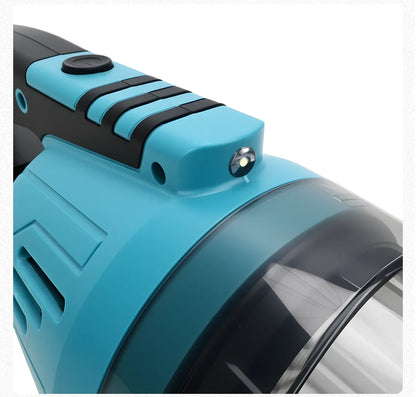 De Gisam draadloze stofzuiger in blauw-zwart, met lithium-ion batterij en diverse accessoires, is krachtig voor huishoudelijk en kantoorruimte schoonm