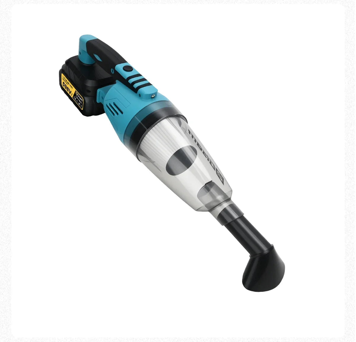 De Gisam draadloze stofzuiger in blauw en zwart met lithium-ion batterij, geschikt voor kantoor- en huishoudelijke reiniging, met accessoires voor ver