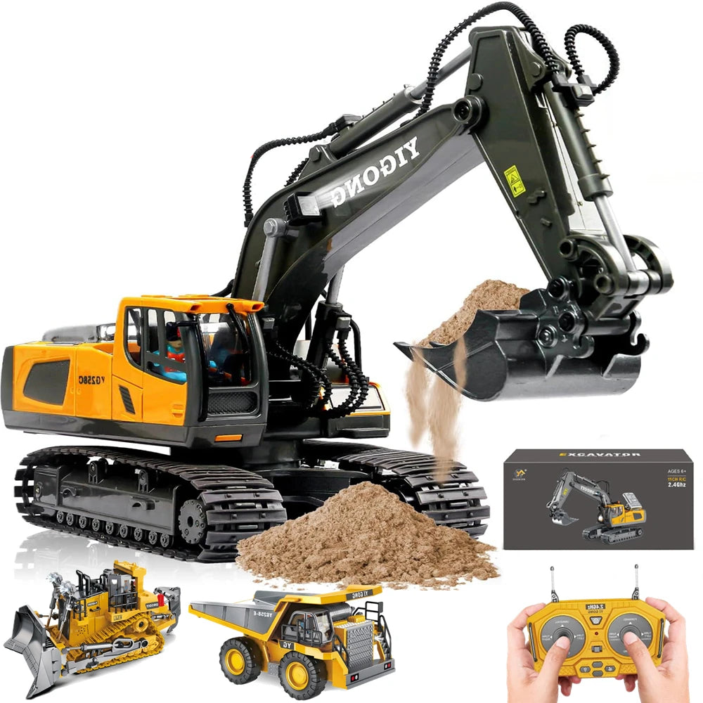 Comnox - RC Gravenmachine - Realistische bouwspellen - Duurzame constructie - 2,4 GHz - 3 accu opties