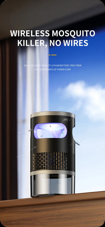 Lenovo Mosquito Killer met blauwe UV-verlichting, glazen onderdelen en metalen behuizing, ontworpen voor slaap- en woonruimtes om muggen effectief te 