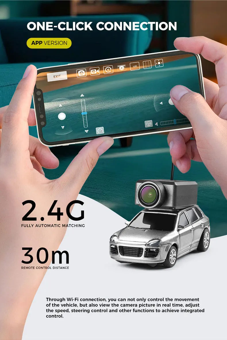 Zilveren, gele en roze 1/64 schaalmodelauto’s met zwarte camera’s en antennes op het dak, geschikt voor speelgoed- en verzamelaarsdoeleinden. Perfect 