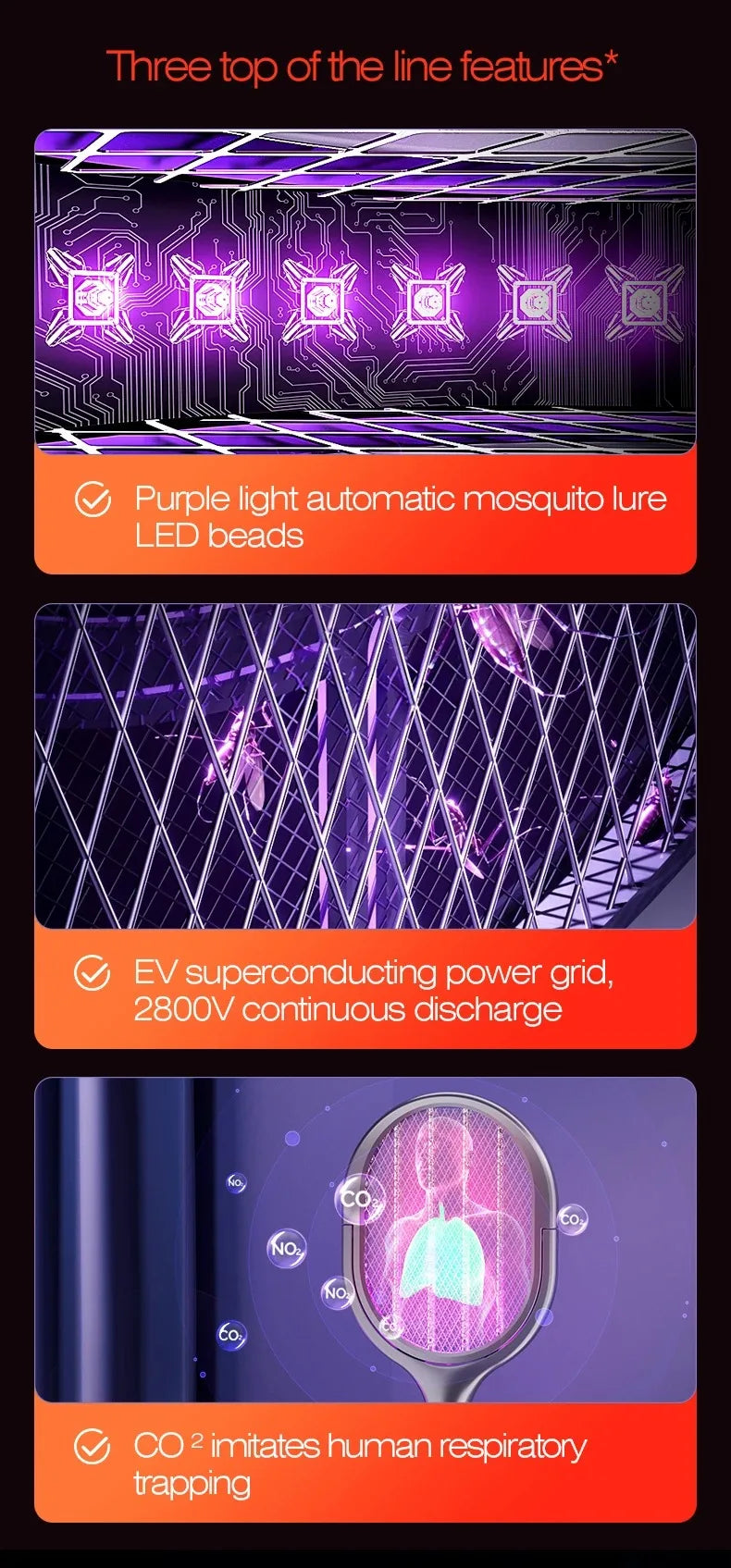 Zilverkleurige, opvouwbare insectensteker met paarse UV-verlichting en 180° draaibare mesh, geschikt voor muurmontage en nachtgebruik in slaapkamers o