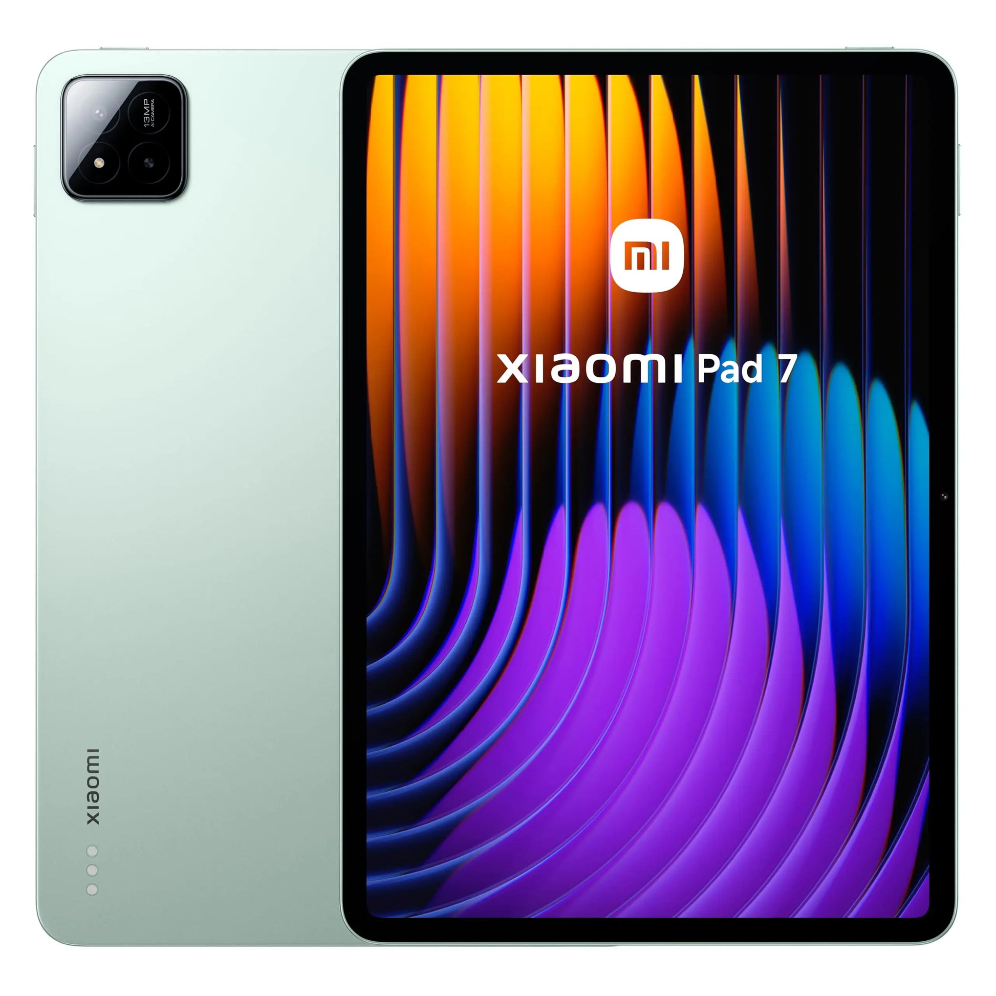 Zwart Xiaomi Pad 7 Wifi met kleurrijke schermachtergrond en driekamerfoto, geschikt voor multimedia en productie. Geschikt voor gaming en creatieve we