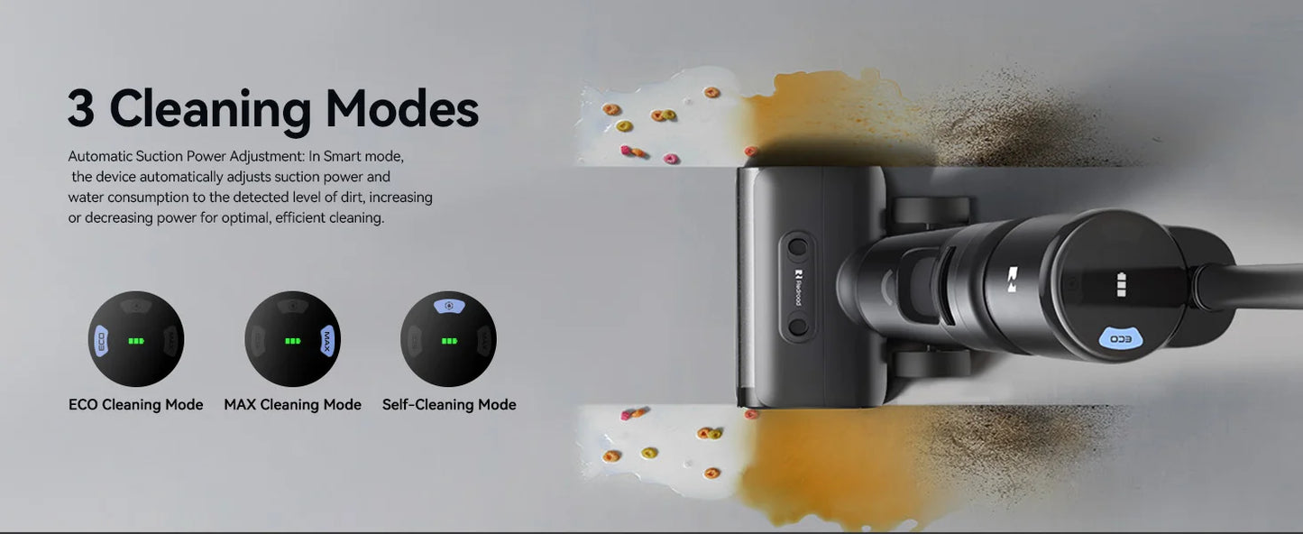 De Redkey W13SE waterdichte stofzuiger met HEPA-filter en LED-display, geschikt voor huishoudelijke en professionele reiniging van vloeren en meubels.
