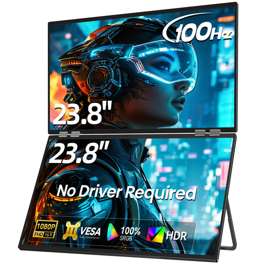 Een 23,8-inch gaming-monitor met 100Hz refreshrate en 1080P resolutie, uitgerust met HDR en 100% sRGB kleuraccuraatheid, geschikt voor gaming en multi