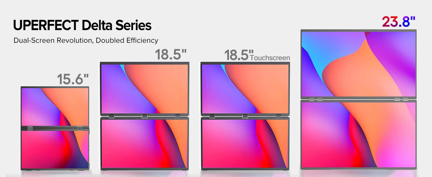 Een 23,8-inch en 43-inch dubbel scherm met 100Hz, HDR 1080P en 1,5ms respons, geschikt voor gaming en creatieve werkzaamheden op Windows en Mac OS. - 