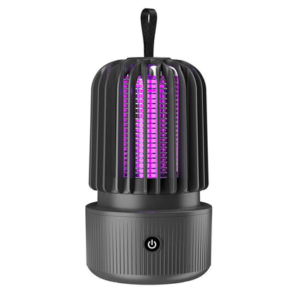 Zwart Xiaomi elektrische muggenkiller met paarse UV-lamp en draadloze hangconstructie, ontworpen voor effectieve muggenbestrijding in slaapkamers en b