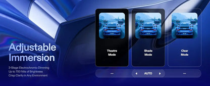 De XREAL 1S AR-bril in donkerblauw met zwart frame, geleverd met oplader, doos en handleiding, geschikt voor mobiele virtuele realiteit en gaming. - F