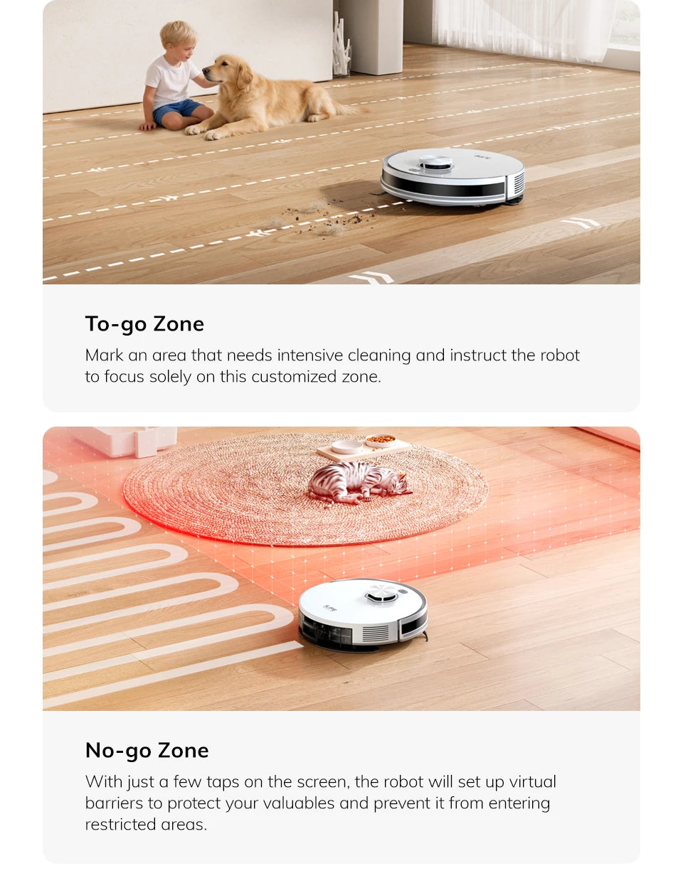De witte ILIFE stofzuiger met zilveren knop en zichtbare app-verbinding is een slimme, draadloze robotstofzuiger voor automatische vloerreiniging in h
