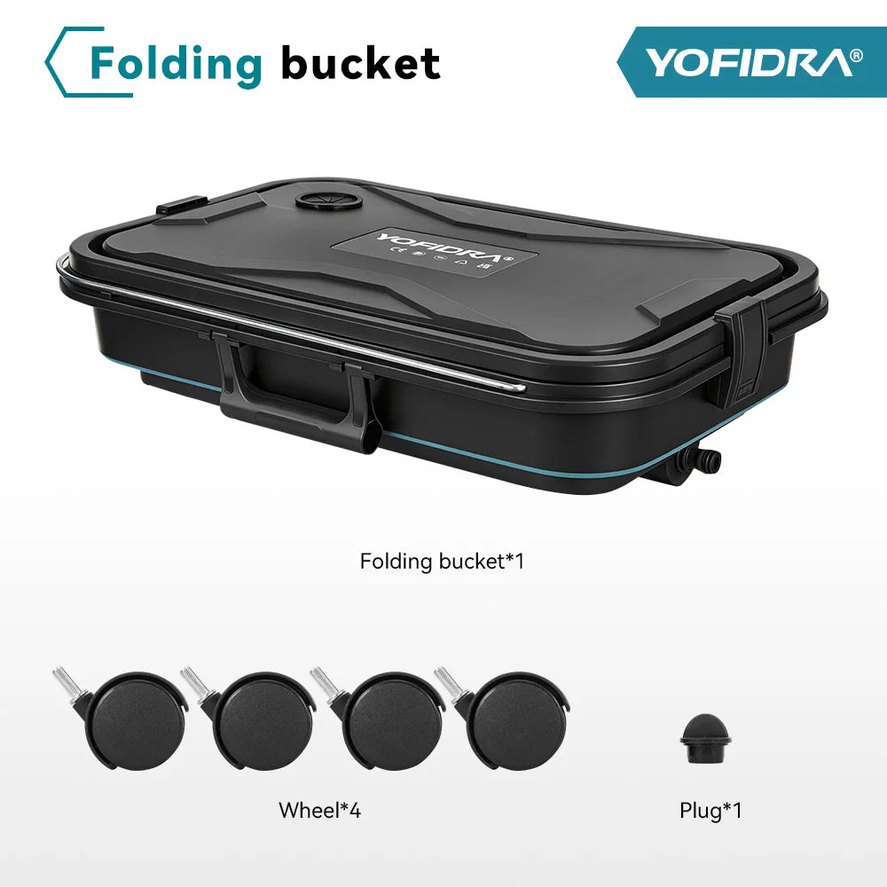YOFIDRA 200 bar elektrische stofzuiger met 22L vouwbare tank, 3000W motor, zwart en blauw, inclusief 21V batterijen, flexibele slang en 6-in-1 spuitko