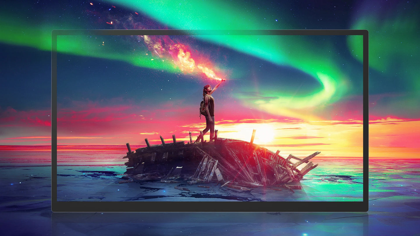 Een 22-inch 2K-monitor met 2560x1440 resolutie, 100% sRGB kleuraccuraatheid en 300Nit helderheid, uitgerust met HDR en een zwart frame, ideaal voor ga