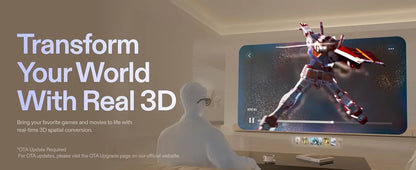 De XREAL 1S AR-bril in donkerblauw met zwart frame, geleverd met oplader, opbergkastje en handleiding, geschikt voor mobiele virtuele realiteit en gam