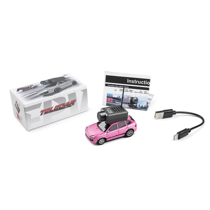 Zilveren, gele en roze 1/64 schaalmodelauto’s met zwarte camera’s en antennes op het dak, geschikt voor speelgoed- en collectie-gebruik. Perfect voor 