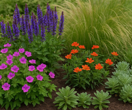 Borderpakket 'Onderhoudsarm-zonpakket' - 5m² - 50 planten
