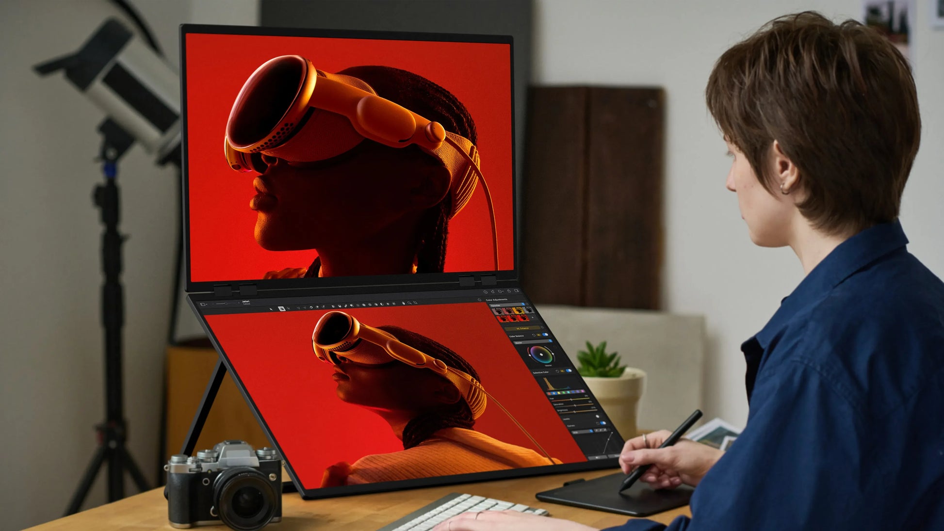 Een 23,8-inch gaming-monitor met 100Hz refreshrate en 1080p resolutie, uitgerust met HDR en 100% sRGB kleuraccuraatheid, ideaal voor gamers en creatie