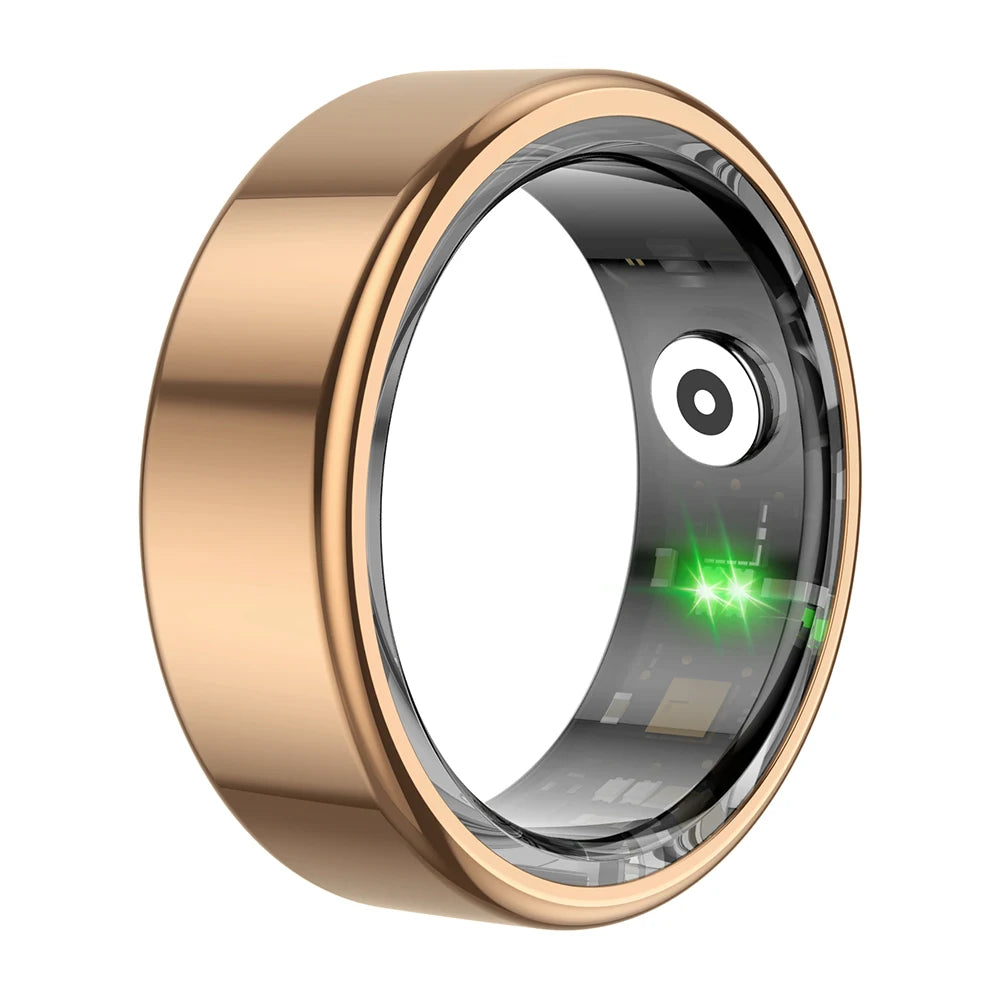Zwart slimme ring met glanzend oppervlak en zichtbare groene LED-verlichting, voorzien van een transparante binnenkant met elektronische componenten. Ideaal voor technologie-geïnteresseerde gebruikers die een slimme accessoire zoeken. - Foto 8