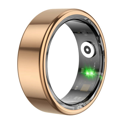 Zwart slimme ring met glanzend oppervlak en zichtbare groene LED-verlichting, voorzien van een transparante binnenkant met elektronische componenten. Ideaal voor technologie-geïnteresseerde gebruikers die een slimme accessoire zoeken. - Foto 8
