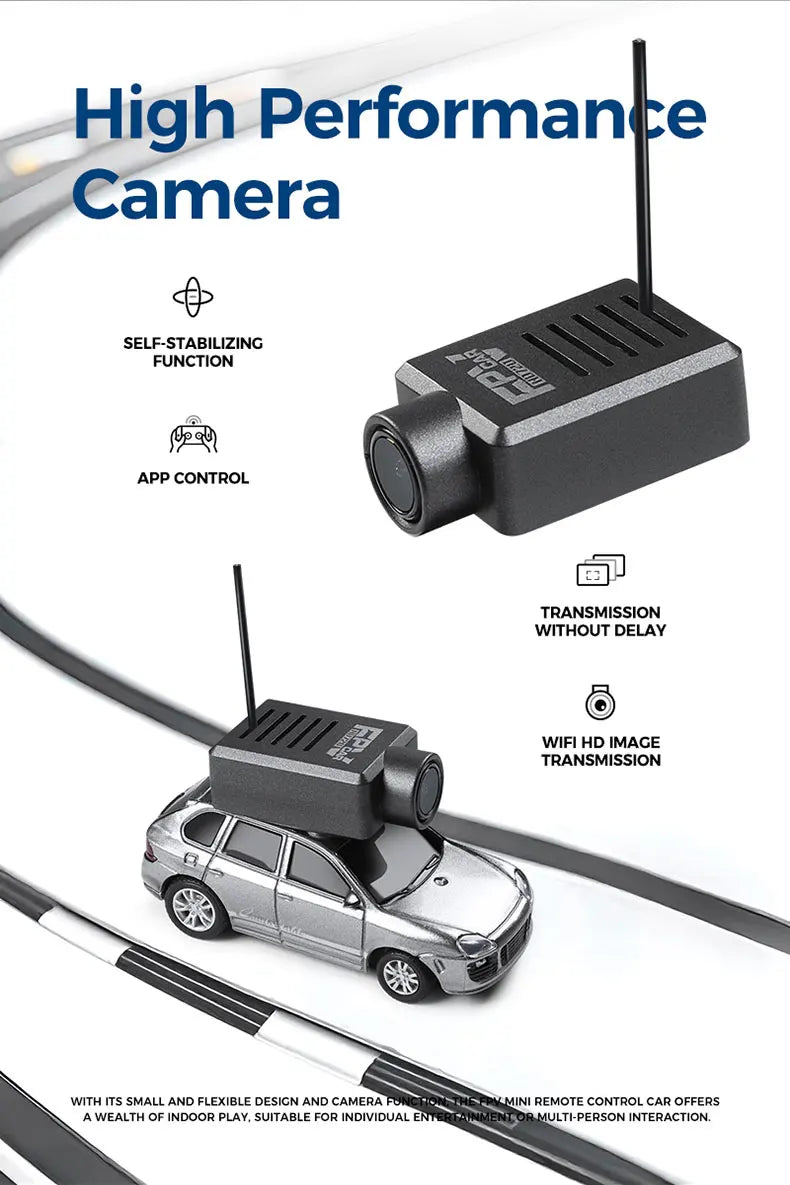 Zilveren, gele en roze 1/64 schaalmodelauto’s met zwarte camera’s en antennes op het dak, geschikt voor speelgoed- en educatieve toepassingen. - Foto 