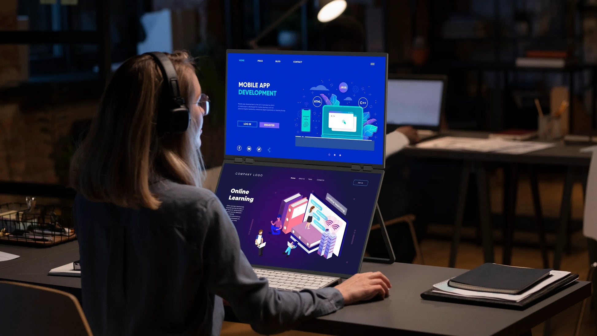 Een 23,8-inch en 43-inch dubbel scherm met 100 Hz, HDR 1080P en 1,5 ms respons, geschikt voor gaming en creatief werk op Windows en Mac OS zonder extr