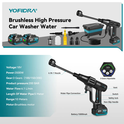 Zwart YOFIDRA 21V stroomloze stofzuiger met 22L vouwbare emmer, 6-in-1 multifunctioneel, geschikt voor huishoudelijk en professioneel gebruik. Zichtba