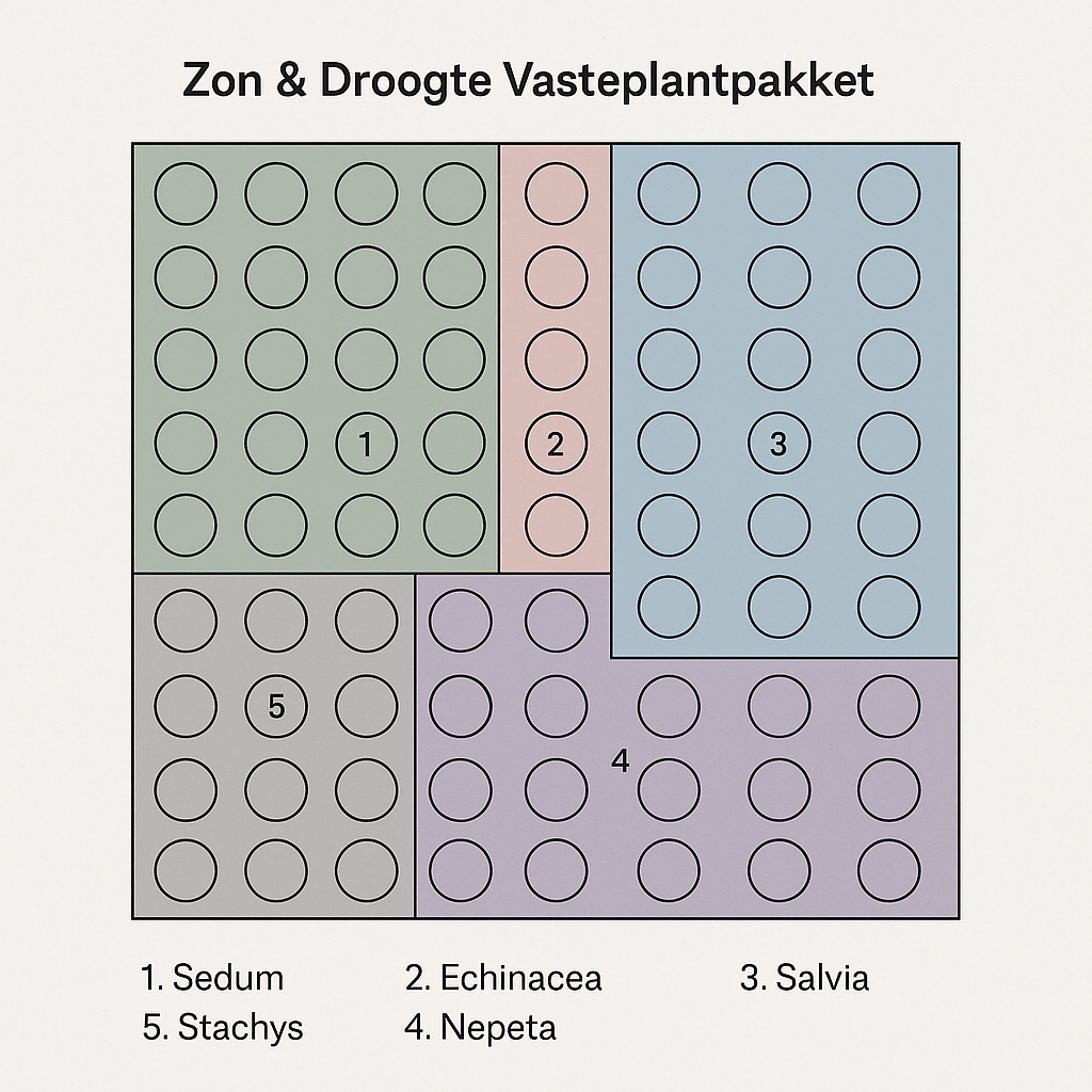 Borderpakket 'Zon & Droogte' - 5m² - 50 planten