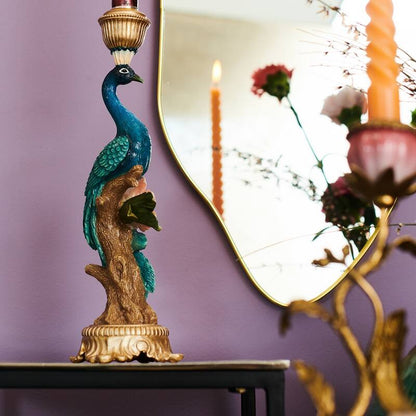 Comnox - Peacock Multi - Elegante Kaarsenhouders - Blauw & Goud