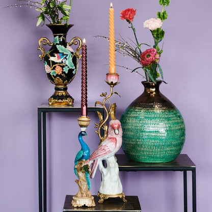 Comnox - Peacock Multi - Elegante Kaarsenhouders - Blauw & Goud