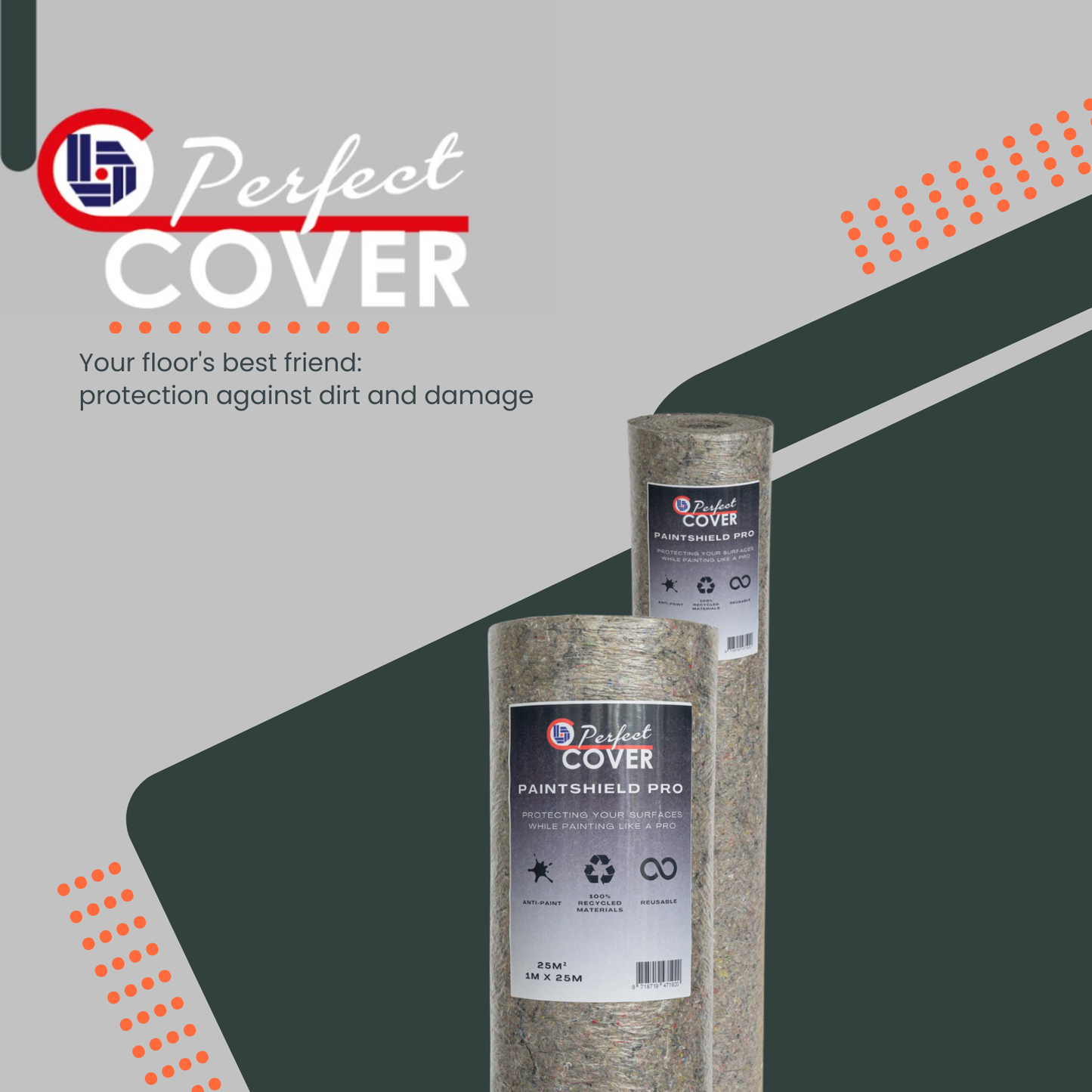 Perfect Cover Schildersvlies PRO – grijs – 250 g/m²