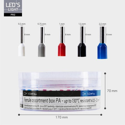 Adelhulzen assortiment set - 5 maten van 0.5mm² tot 2.5mm² - 400 stuks