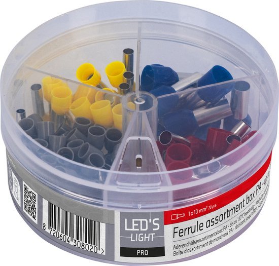 Adereindhulzen assortiment set - 5 Maten van 4mm² tot 16mm²- 225 Stuks