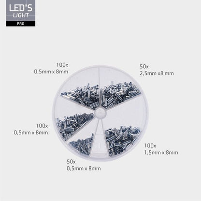 Aderhulzen assortiment set - 5 maten van 0.5mm² tot 2.5mm² - 1100 stuks