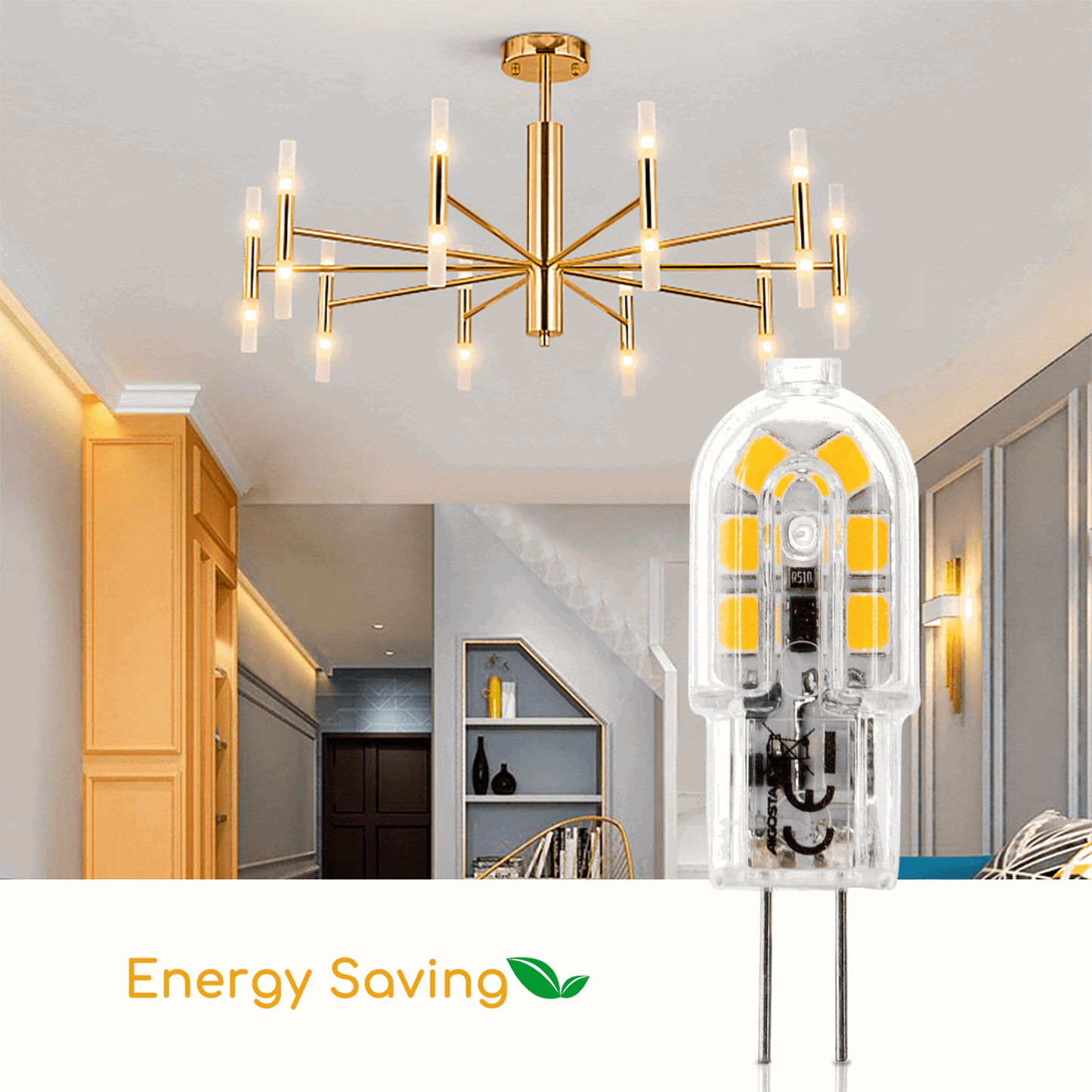 G4 steeklampje warmwit | LED spotje 1.3W~130Lm=13W | 3000K 12V DC