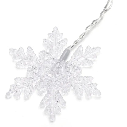 Lichtstring ijspegel sneeuwvlok 6 x 0.7 meter warmwit (3+3x0.7m ) - 12 LED slingers | sproeidicht IP44 - koppelbaar (max 5) | 230VAC - 24V | met afstandsbediening
