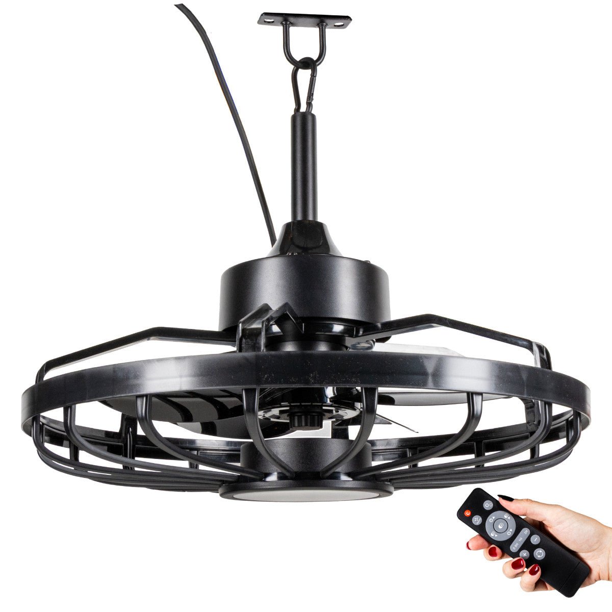 All-weather plafondlamp met ventilator – Ideaal voor veranda/overkapping en buiten/binnen ruimtes