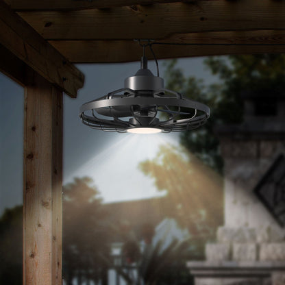 Comnox - All-weather plafondlamp met ventilator - Verlichting en verkoeling in één - Zwart