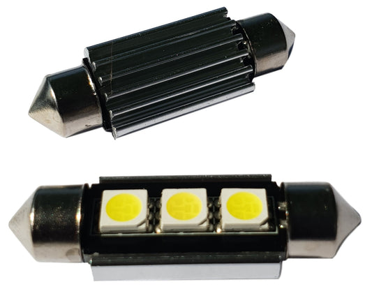 C5W 39mm autolamp 2 stuks | LED festoon | 3-SMD daglichtwit 6500K - heatsink | CAN-BUS 12 Volt DC