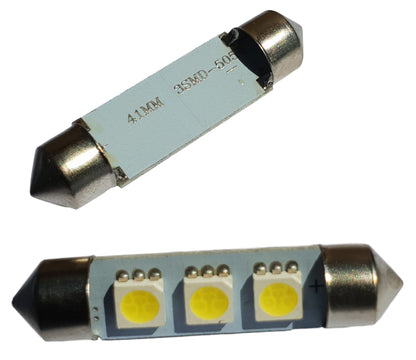 C5W 42mm autolamp 2 stuks | LED festoon | 3-SMD daglichtwit 6000K | 12 Volt DC