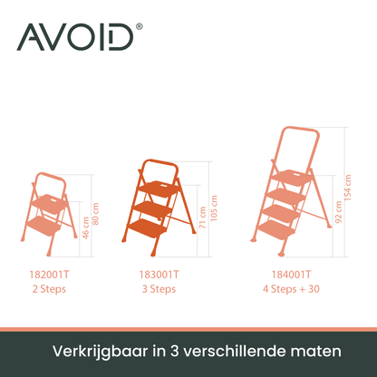 Comnox - AVOID Huishoudtrap - Veilig & Stabiel Opstapkrukje - Wit