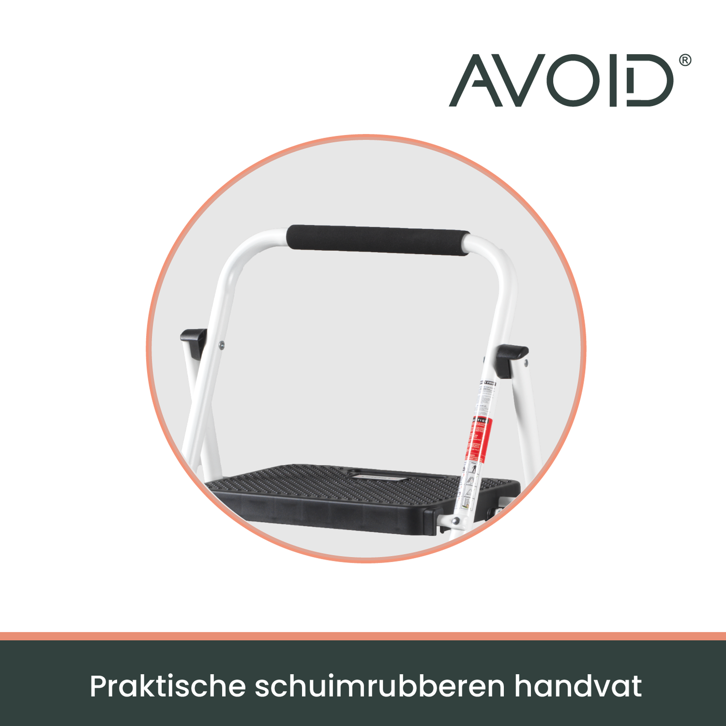 Comnox - AVOID Huishoudtrap - Veilig & Stabiel Opstapkrukje - Wit