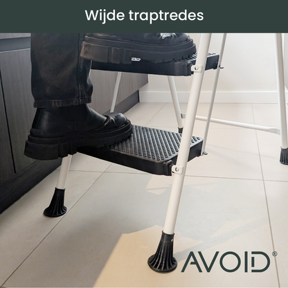 Comnox - AVOID Huishoudtrap - Veilig & Stabiel Opstapkrukje - Wit
