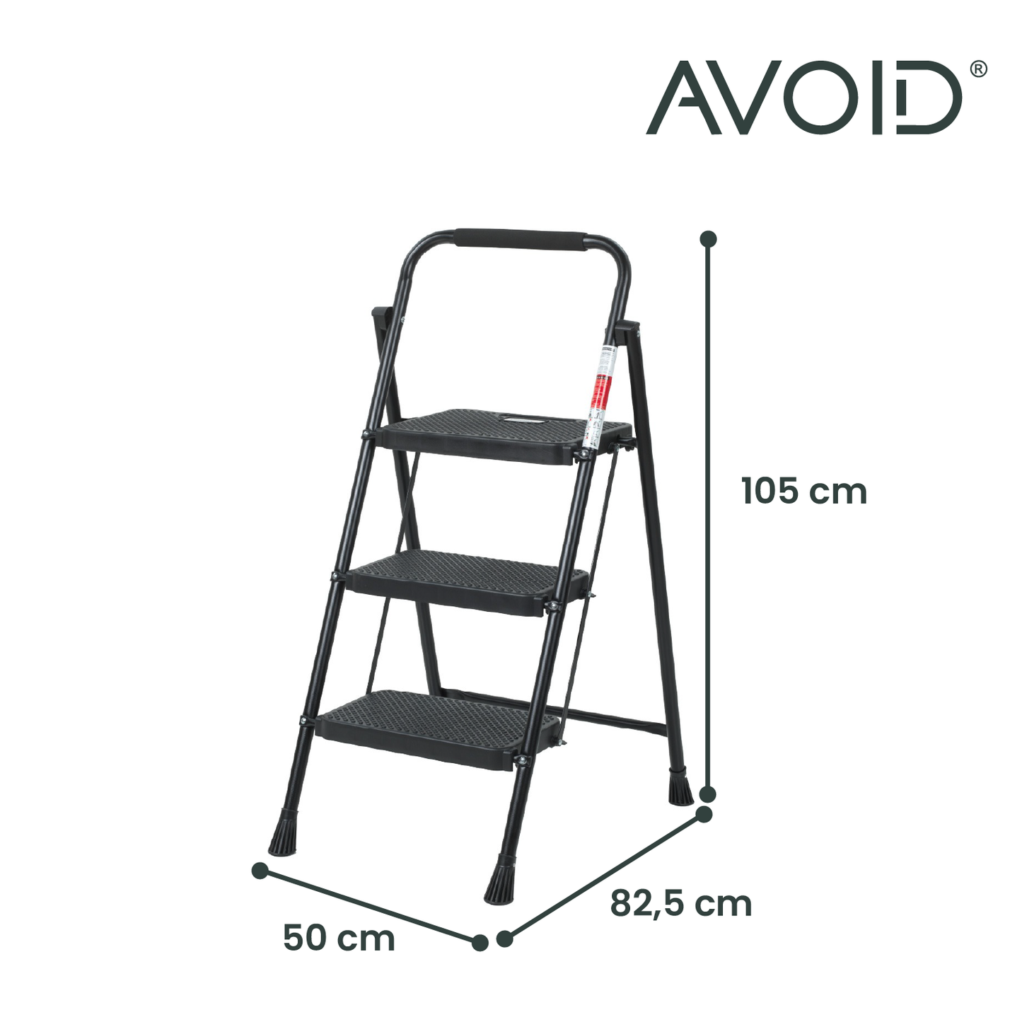 AVOID inklapbare huishoudtrap – zwart
